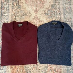 Express Wool V-Neck Sweaters S